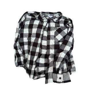 Black and White Checkered Button Down Shirt